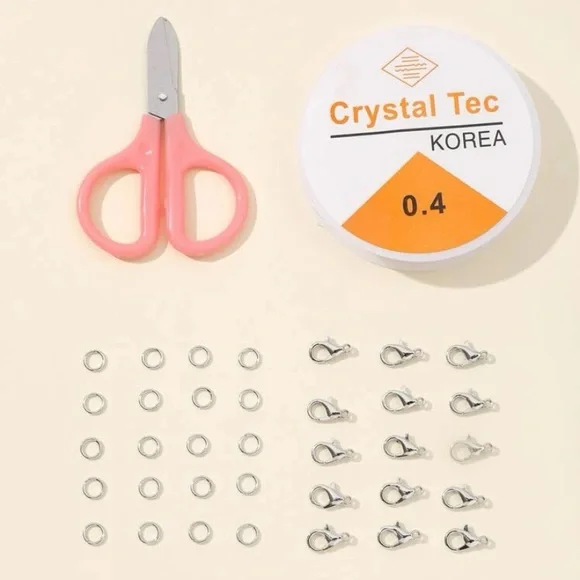 Rainbow Friendship Bracelet Starter Kit - Beads, String, Clasps, and Scissors - Picture 5 of 5